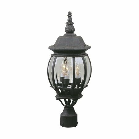 CRAFTMADE French Style 3 Light Outdoor Post Mount in Textured Black Z335-TB
